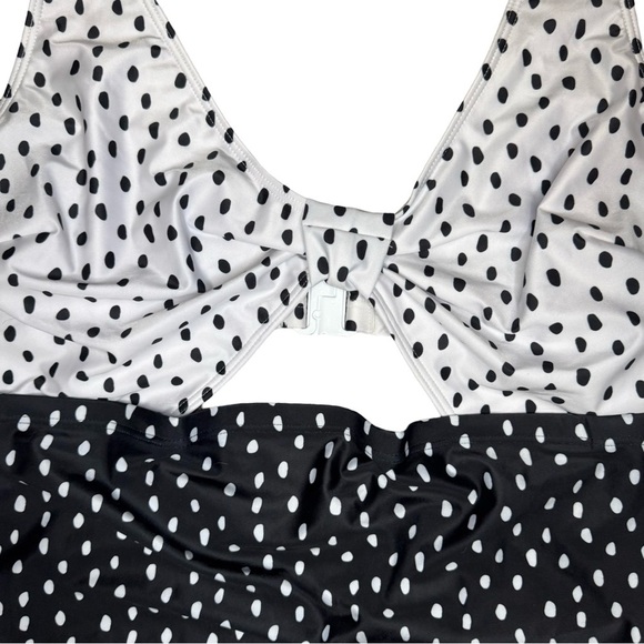 Peak & Beau Polka Dot Swimsuit - Black and White - Picture 2 of 5